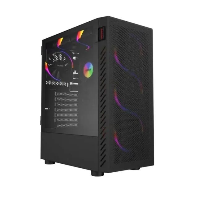 Gabinete Gamer PCYes Bolter Black Vulkan, Mid Tower, Lateral em Vidro Temperado - GBBVPBR