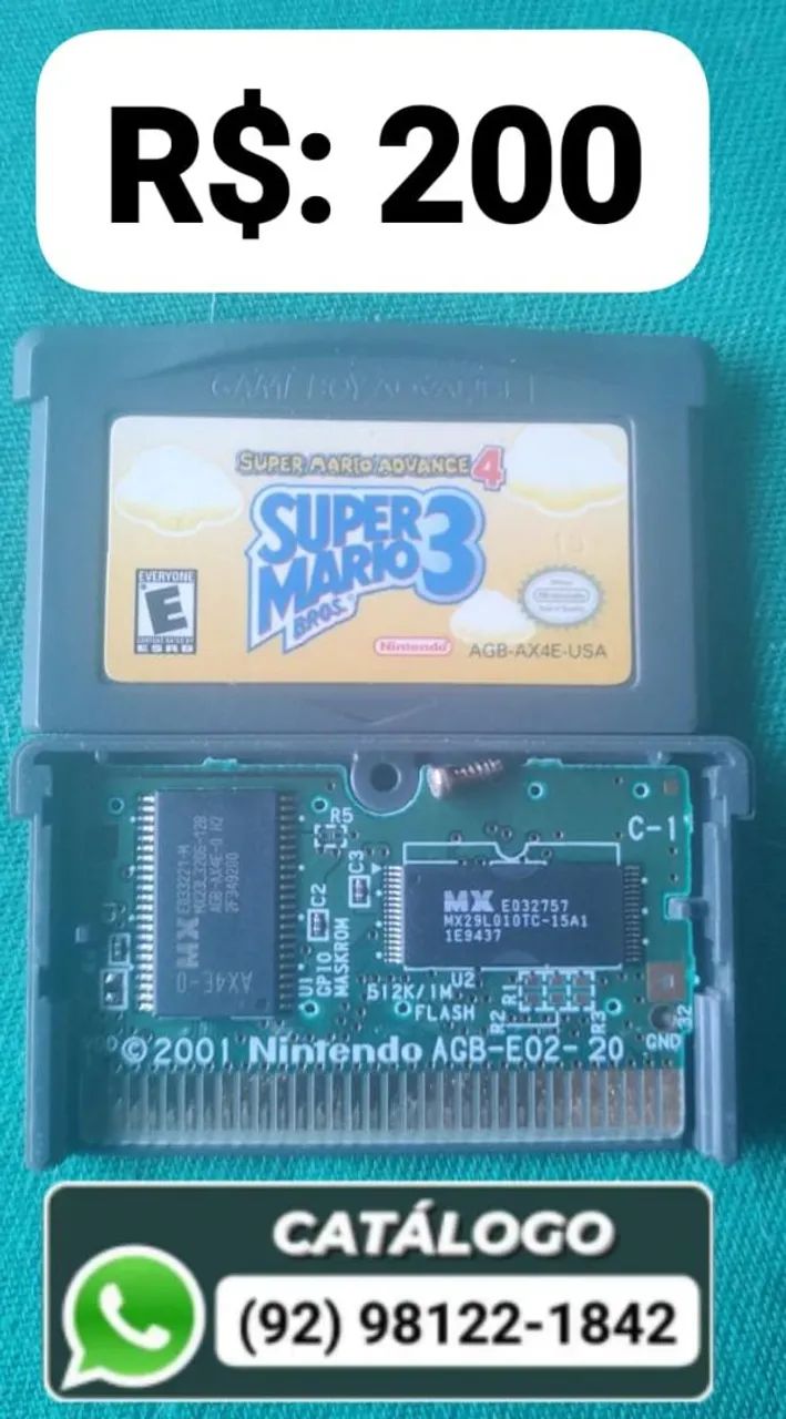 Super Mario Bros. 3 Super Mario Advance 4 = R$: 200