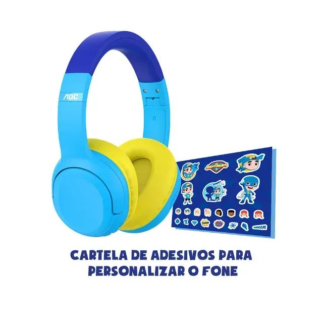 Headphone Infantil - NOVO, AOC Luccas Neto - Aventureiro, Bluetooth - Foto 4