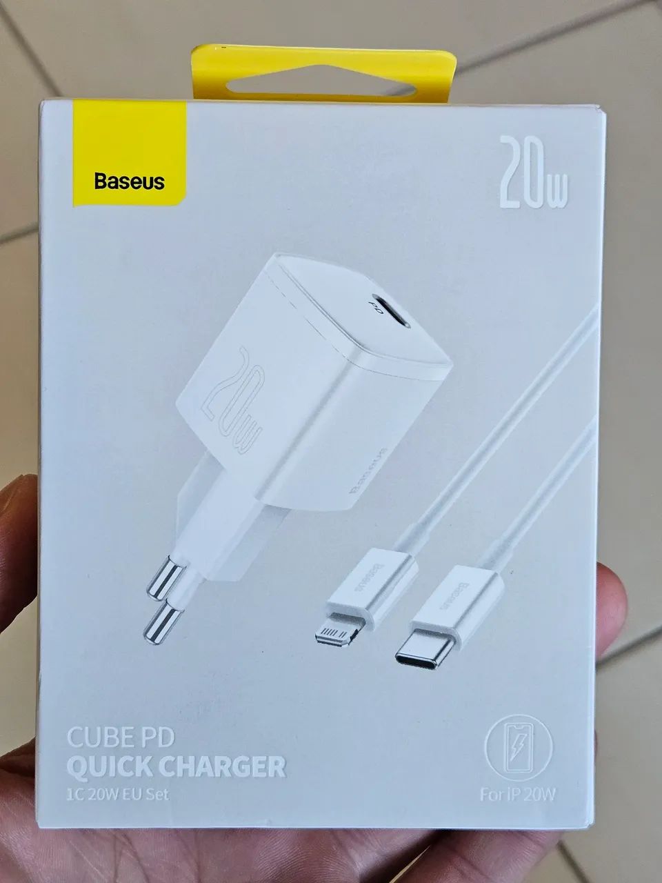 99Carregador Baseus Cube PD Quick Charger 20W + Cabo