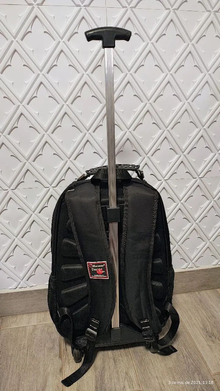 Mochila Unissex de Rodinha Notebook Reforçada Impermeavel com Costas Acolchoadas  - Foto 5