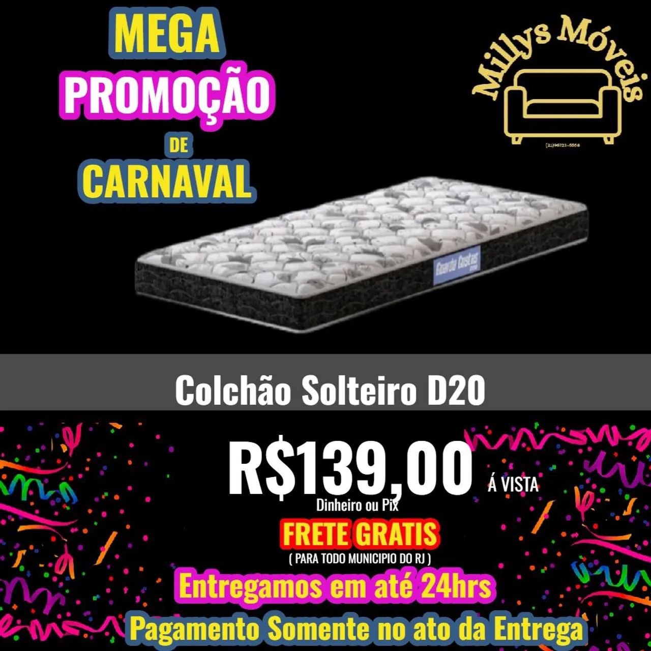 Mega oferta de colchões casal e solteiro com frete grátis 