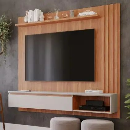 Sofisticação em Cada Detalhe - Painel Panama Plus MDF Nature Off White Marrom
