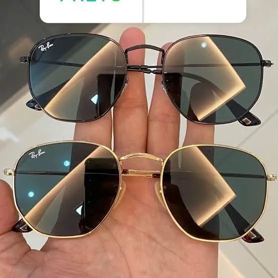 Kit duas peças Rayban hexagonal em vidro cristal 