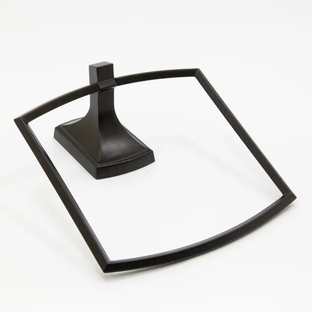 Porta Toalha Rosto Argola Toalheiro Parede Metal Preto - Foto 2