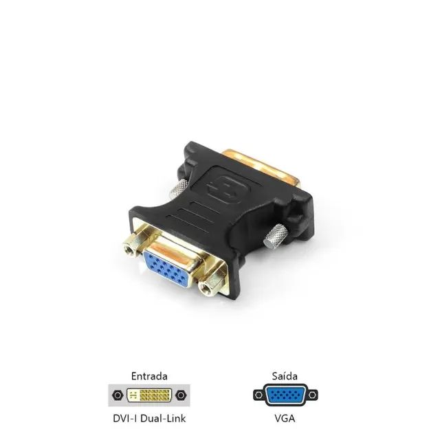 Adaptador DVI Macho 24+5 para VGA Fêmea