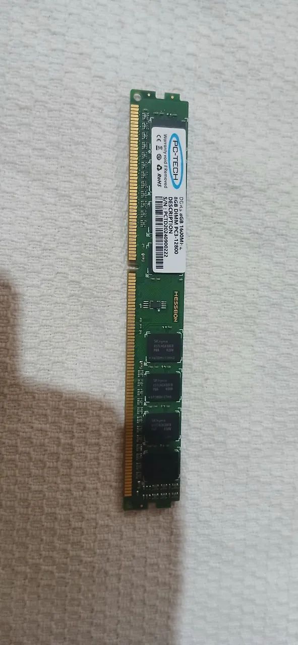 Memória RAM PC-TECH DDR3 8GB 1600MHz