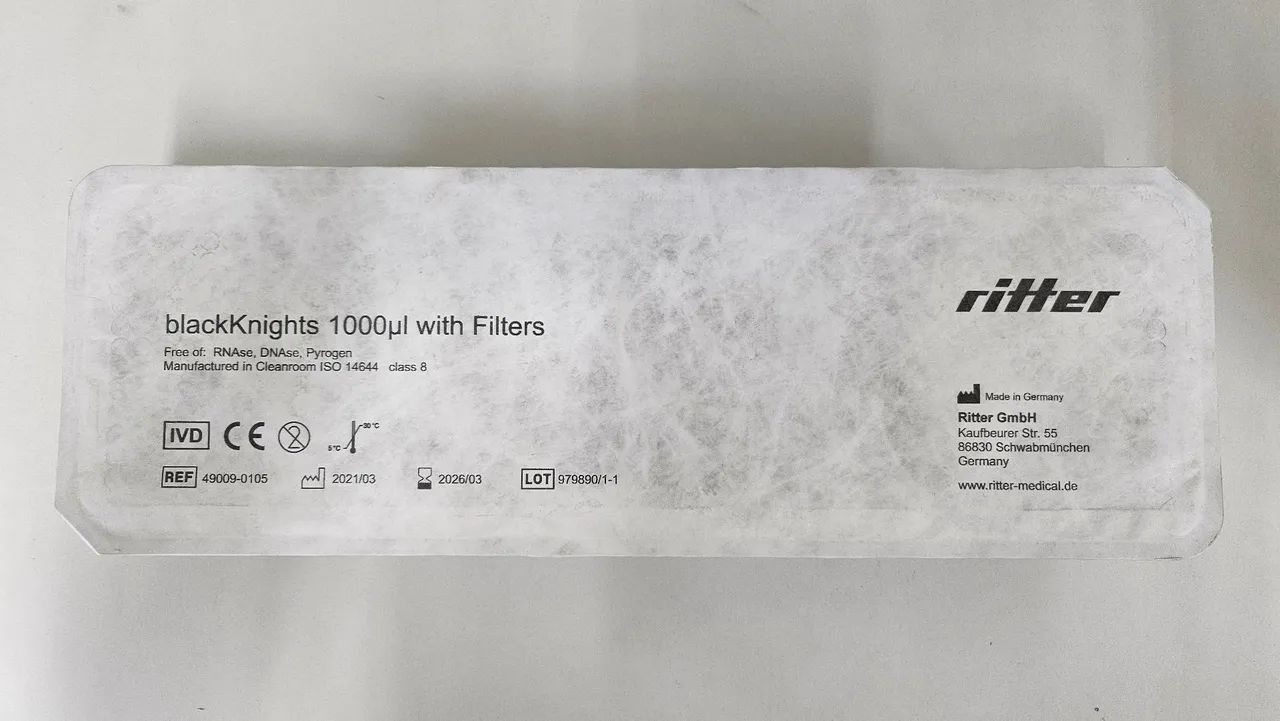 Ponteiras para pipetas 1000ul com filtro blackKnights pack com 6 - Foto 2