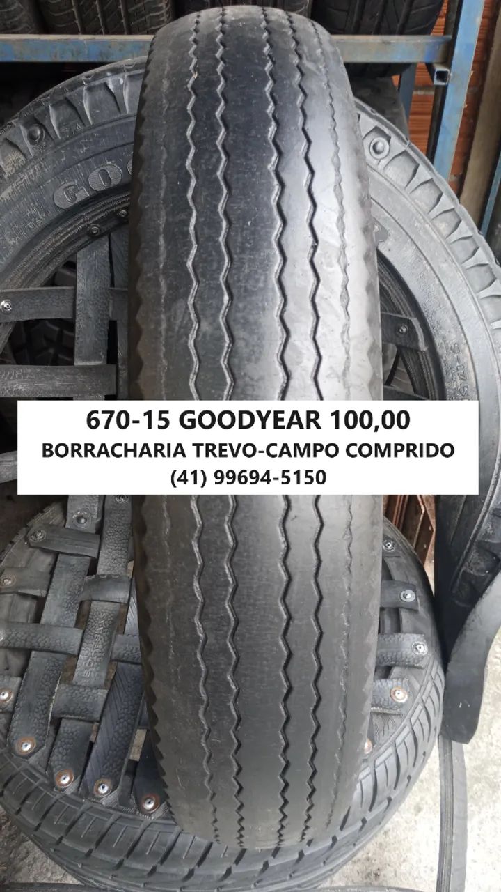 01 pneu 6.70/15 Goodyear usado por 100,00