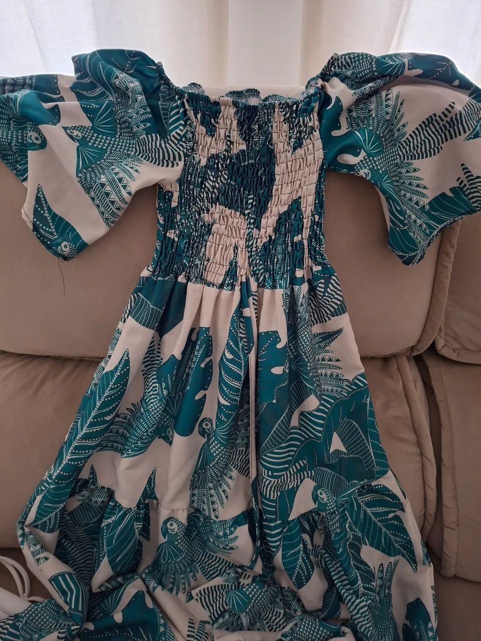 Vestido midi estampado verde