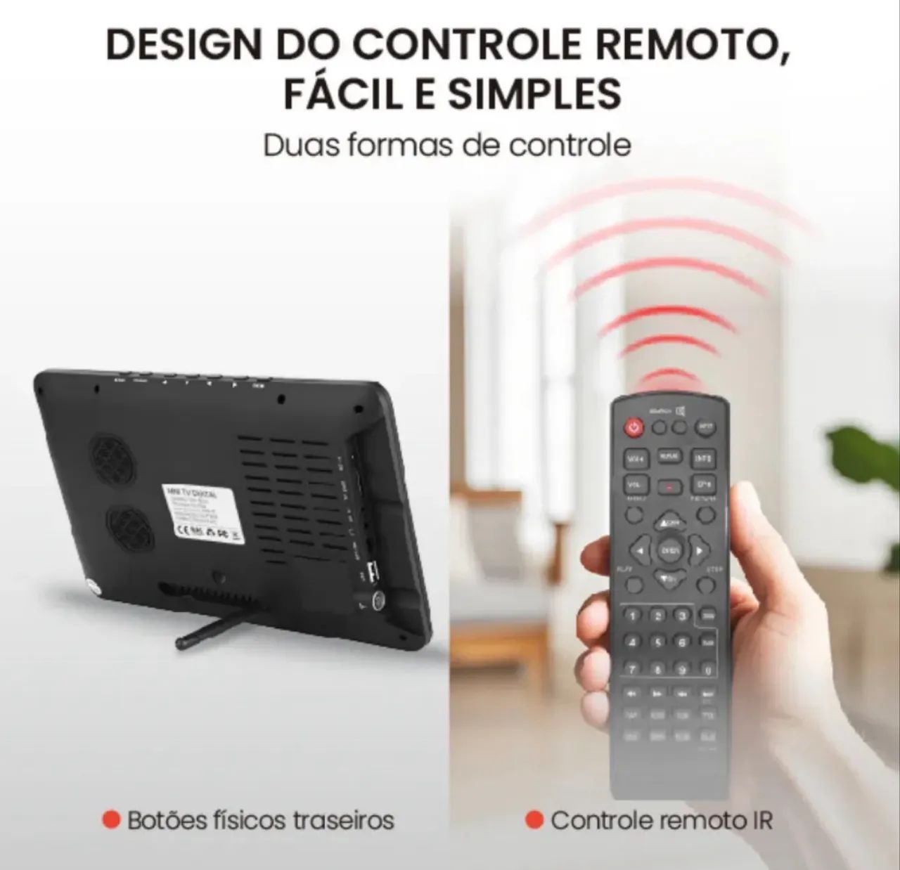 Mini Tv Digital Portátil De 9 Polegadas Recarregavel - Foto 3