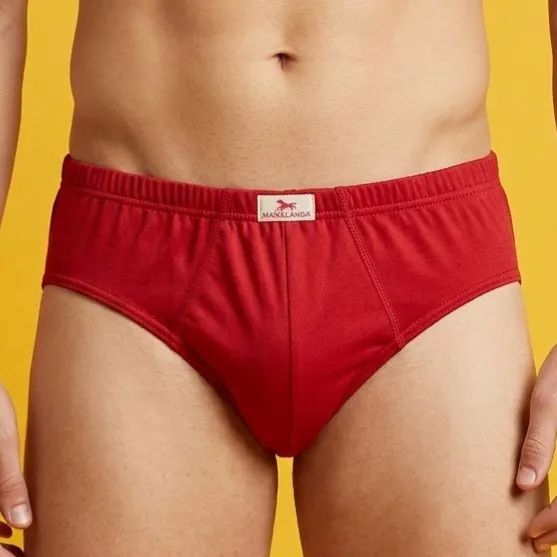 Cueca Slip vermelha de tecido leve 