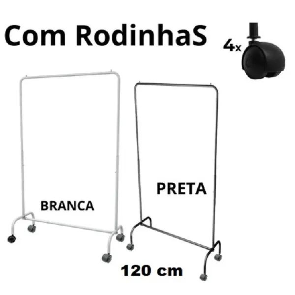Arara de Chão para Roupas Lojas Comércio 120cm com rodinhas - Foto 2