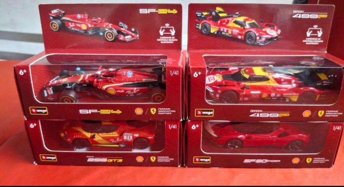 Miniatura Ferrari shell Bburago controle remoto