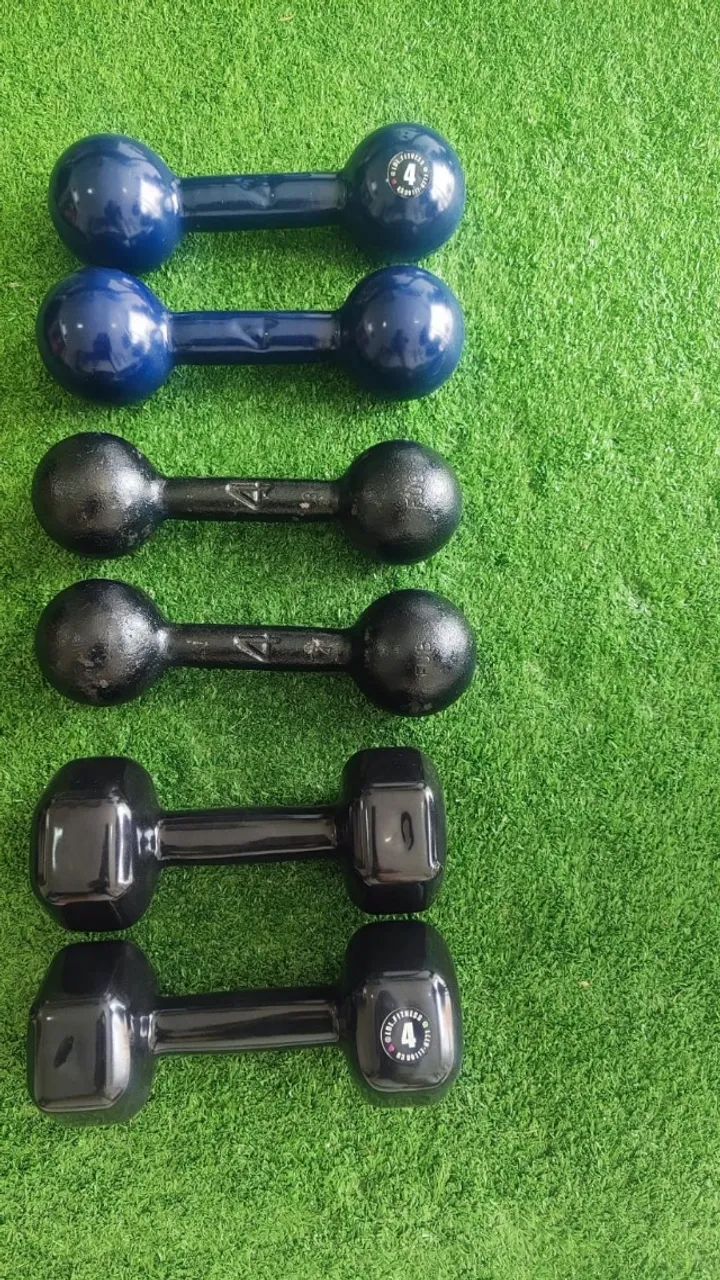 Halteres Pintados e Emborrachados bola e sextavado