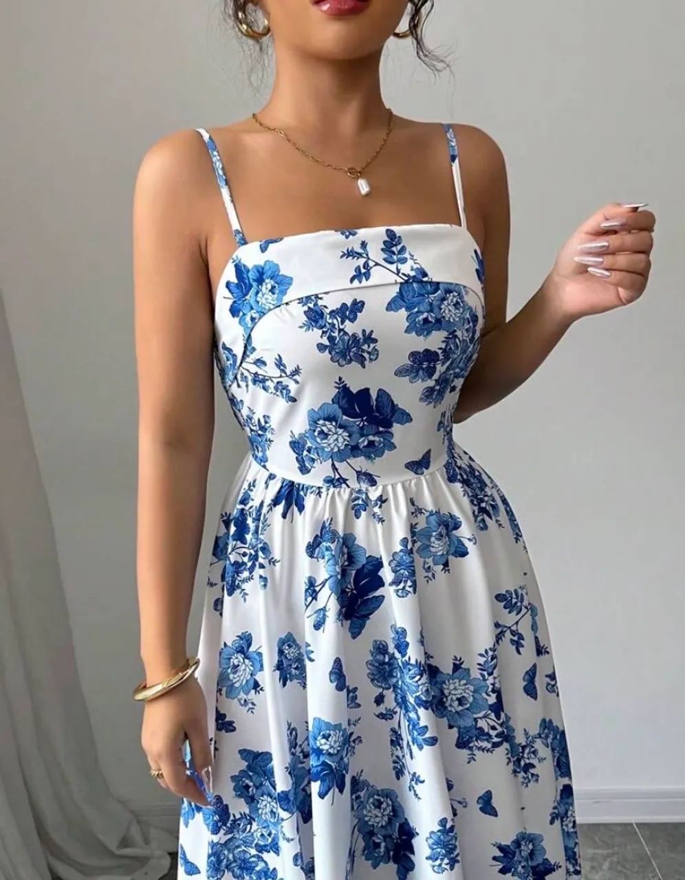 Vestido floral azul shein  - Foto 3
