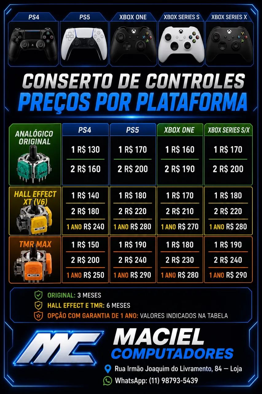 Conserto Controle Vídeo Game PS4 PS5 XBOX ONE SERIES S E X  - Foto 4