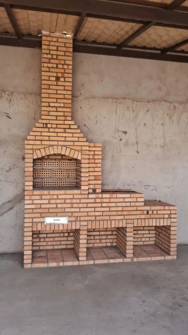 Construimos churrasqueira de tijolos aparente  - Foto 4