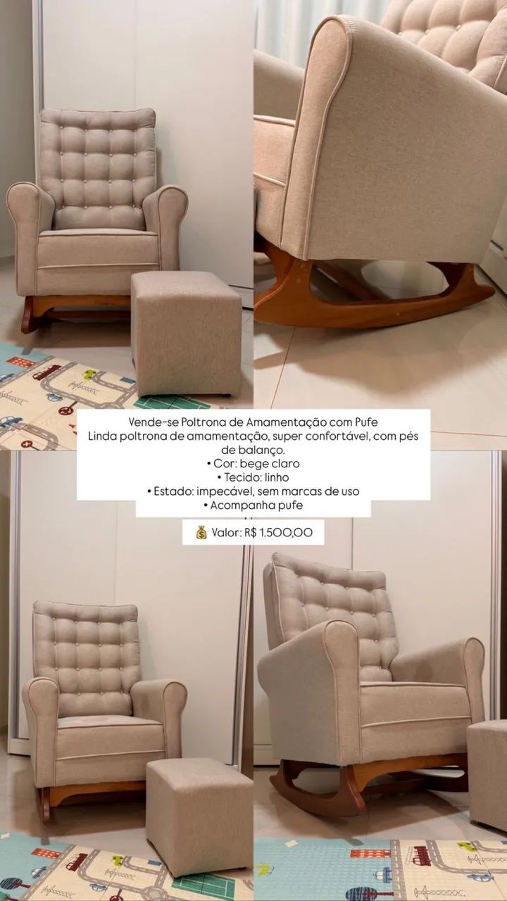 Poltrona Amamentação + Pufe 