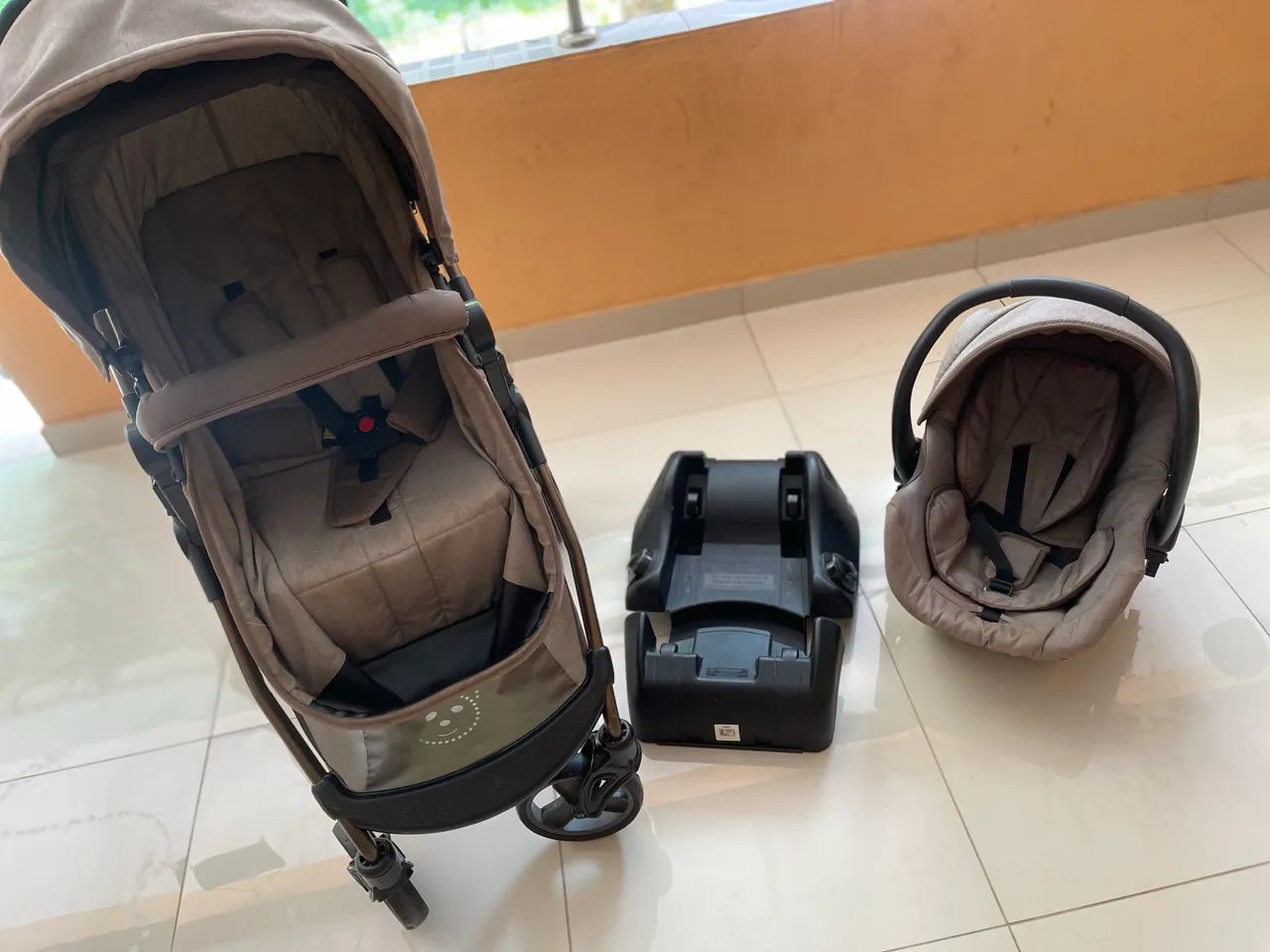 Carrinho de bebê 3 em 1 + bebê conforto com base marca galzerano olympus - Foto 3