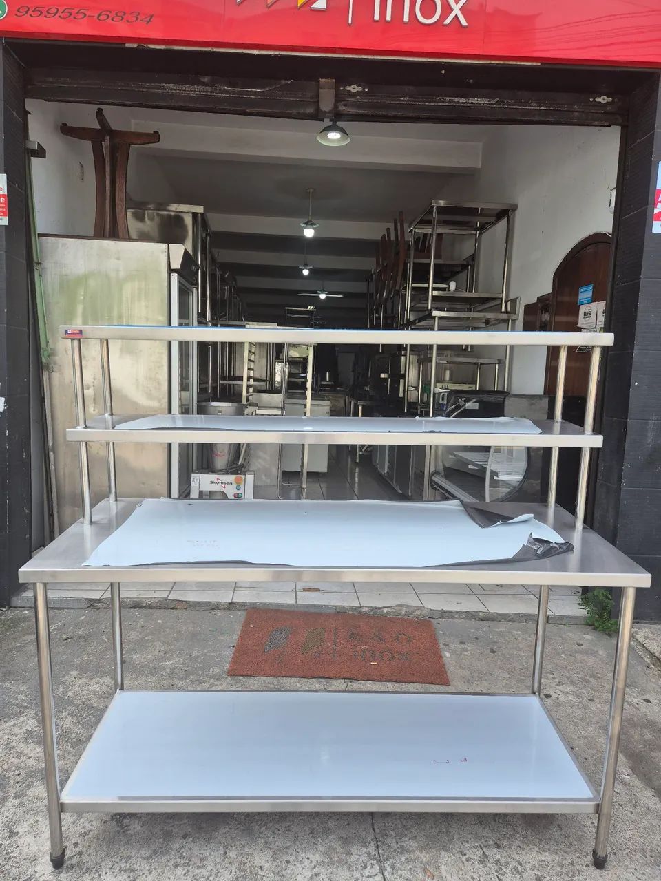 MESA INOX COM MONTANTE DUPLA  - Foto 2