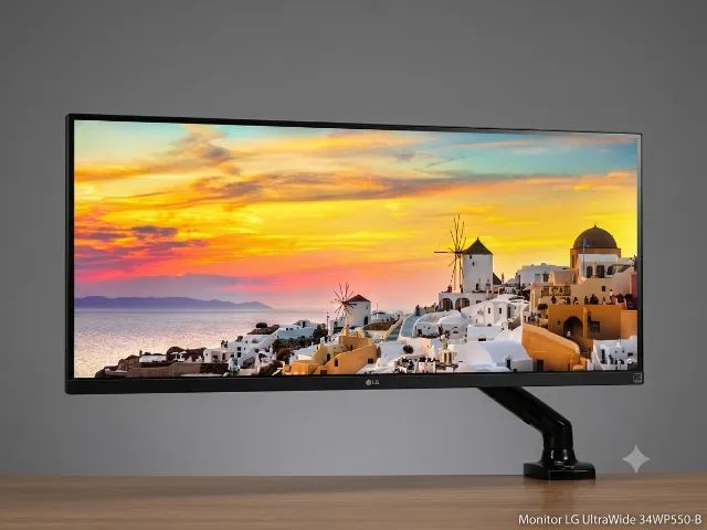 Monitor LG UltraWide 34 Polegadas 34WP550-B (Com Ajuste de Altura) - Impecável