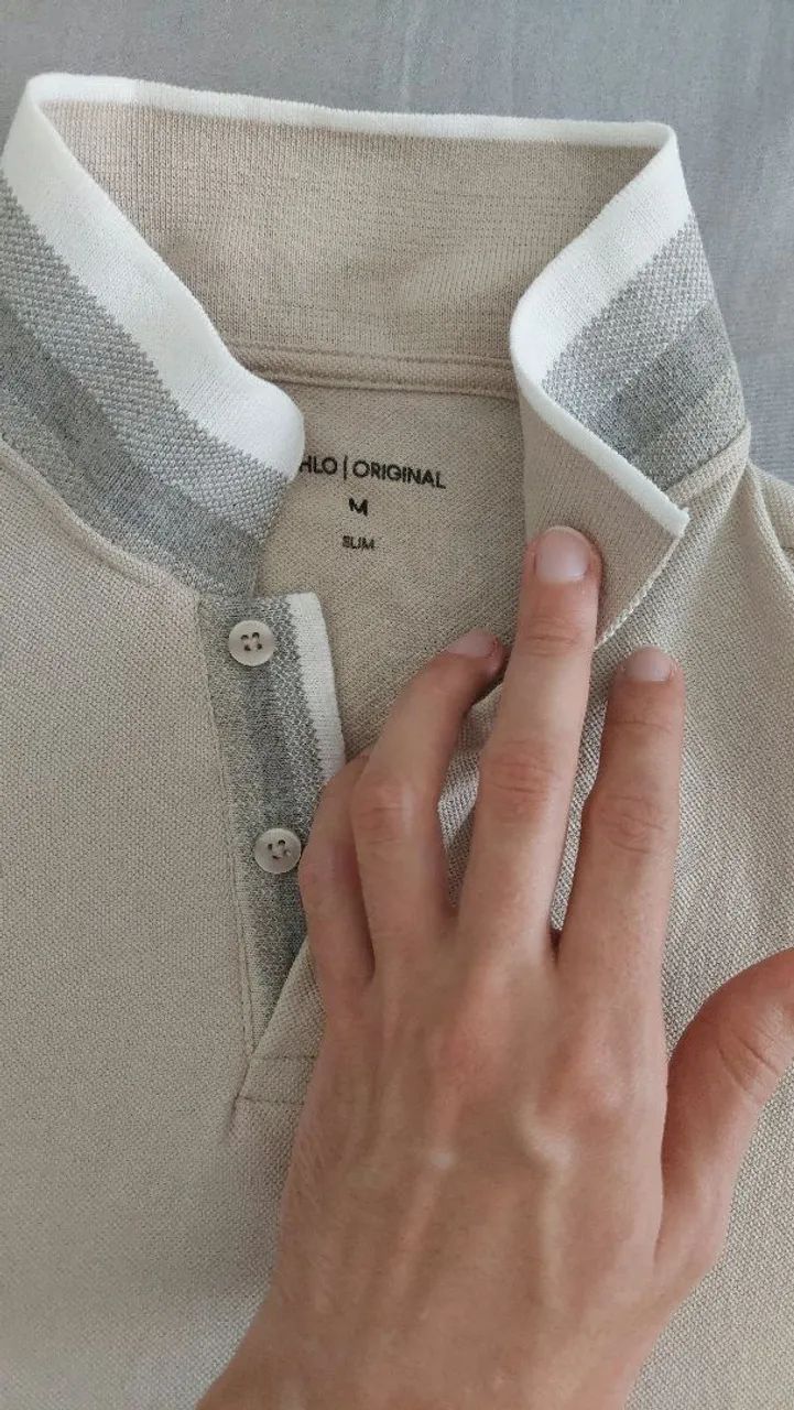 Camisa polo bege  - Foto 3