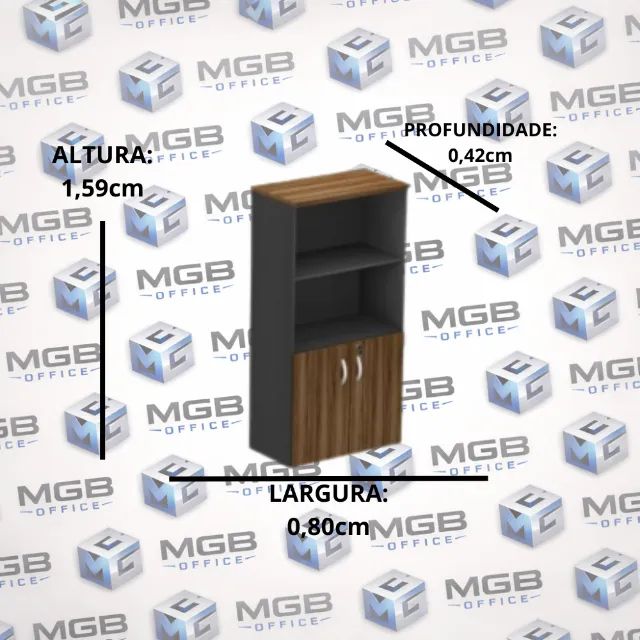 Armário Alto de Escritório com 2 Portas e Prateleira - 1,59x0,80x0,42cm - ENTREGAMOS!! - Foto 3