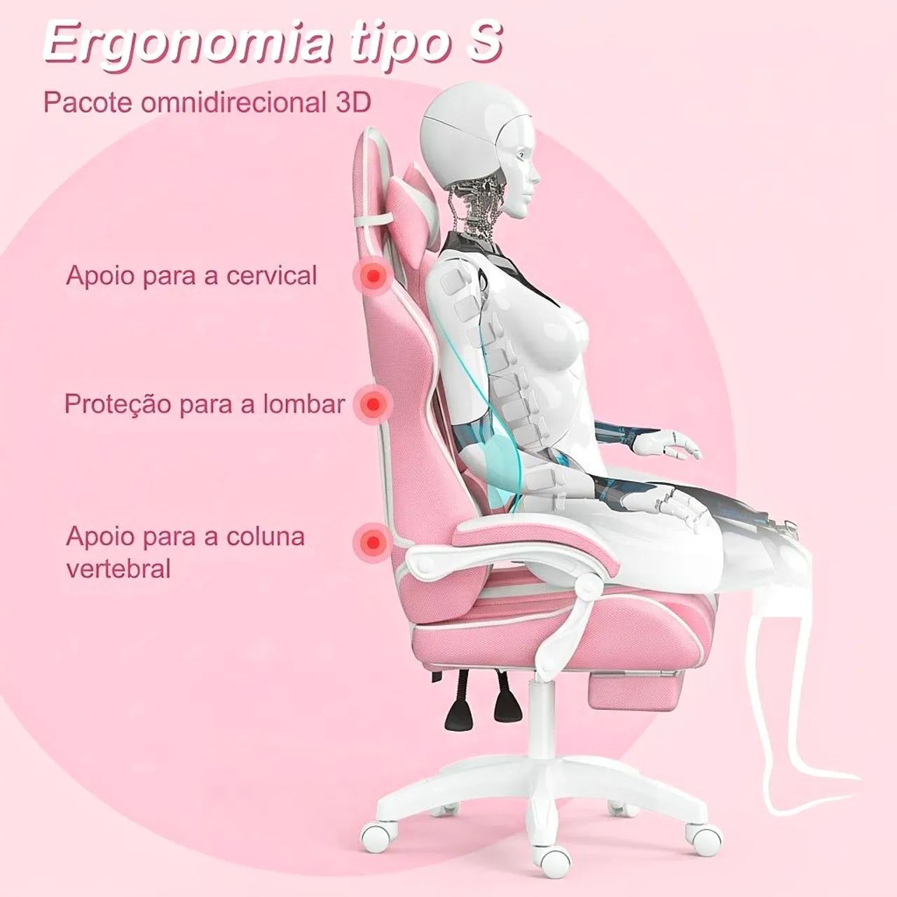 CADEIRA GAMER PREMIUM - Candy Throne Python Fly? - Foto 5