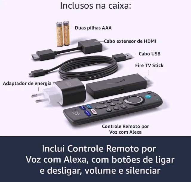Fire TV Stick Full HD com Alexa e controle remoto por voz - 3ª geração original - Foto 4