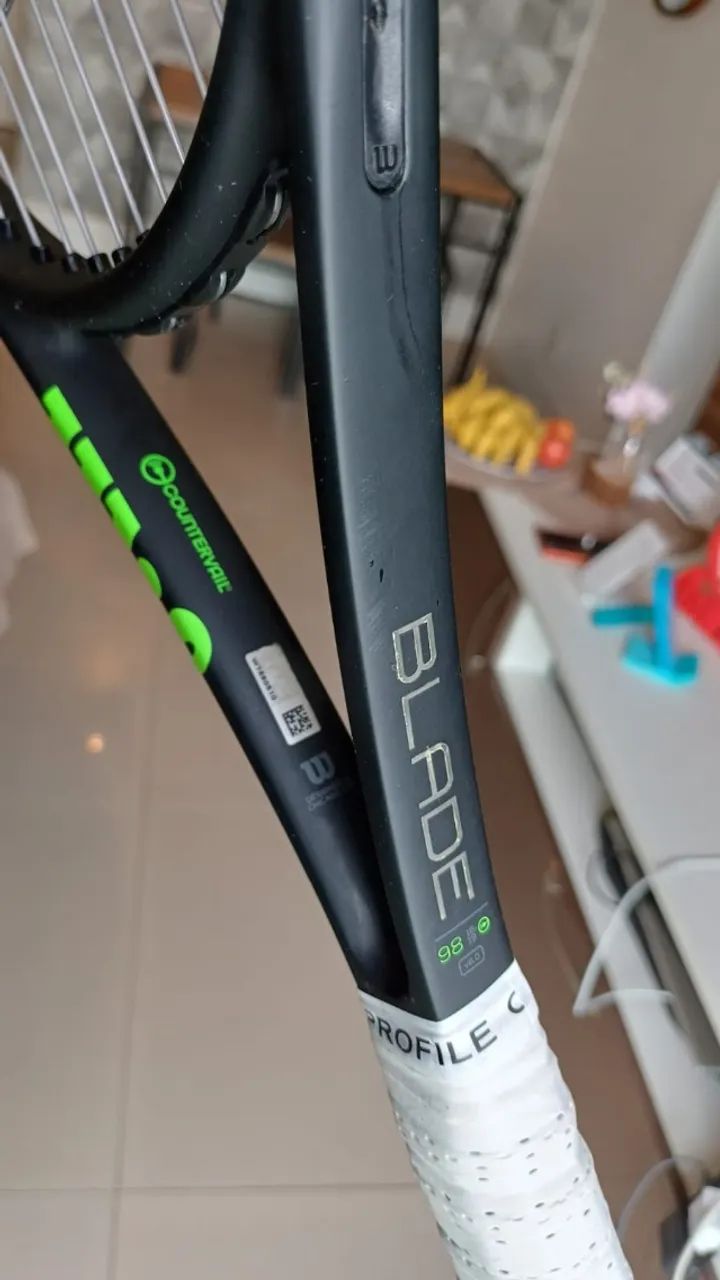 Raquete Wilson Blade 98 v6 Countervail 304g 16x19 L3 Tênis Profissional Controle Spin - Foto 5