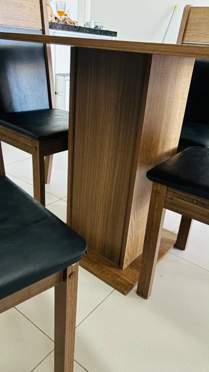 Mesa quadrada com 4 cadeiras Madesa Claire Rustic/preto - Foto 2