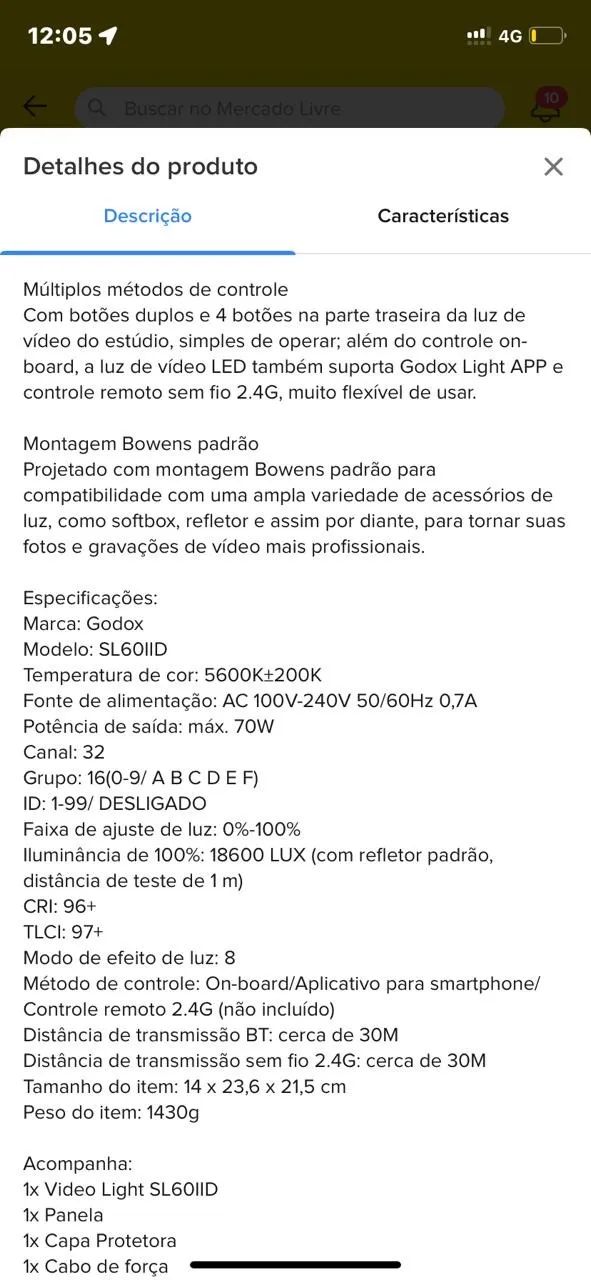 Iluminador Luz Led Estudio GODOX Sl60ii D5600k 70w + Balão - Foto 5