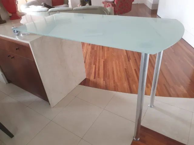 Mesa de parede em vidro temperado 10 mm - 70 x 1,50