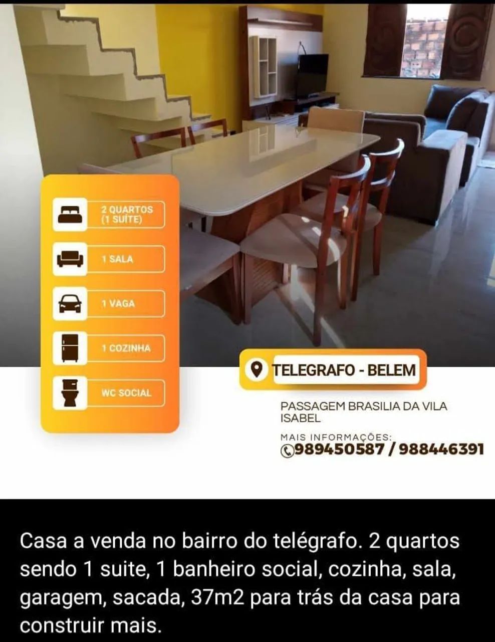 Venda de casa no bairro do telégrafo 