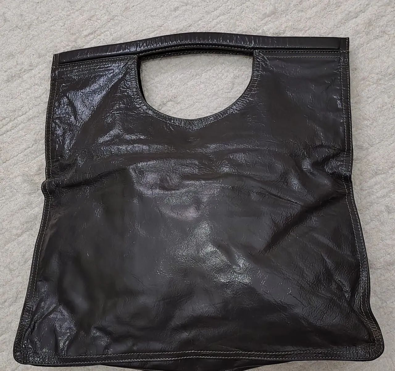 Bolsa de Couro Legítimo - Cinza