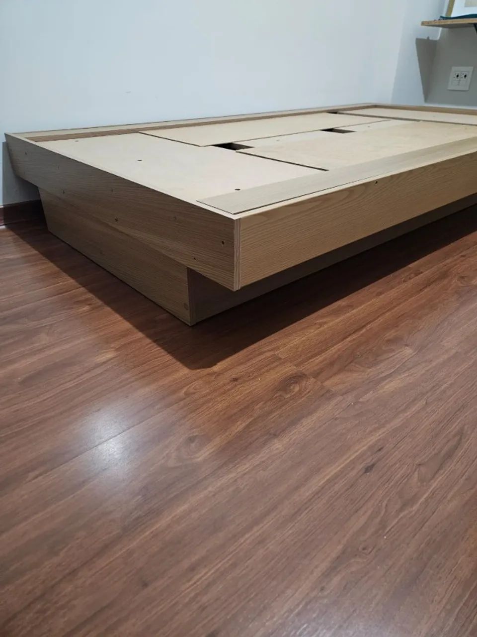 Cama solteiro MDF carvalho - Foto 5