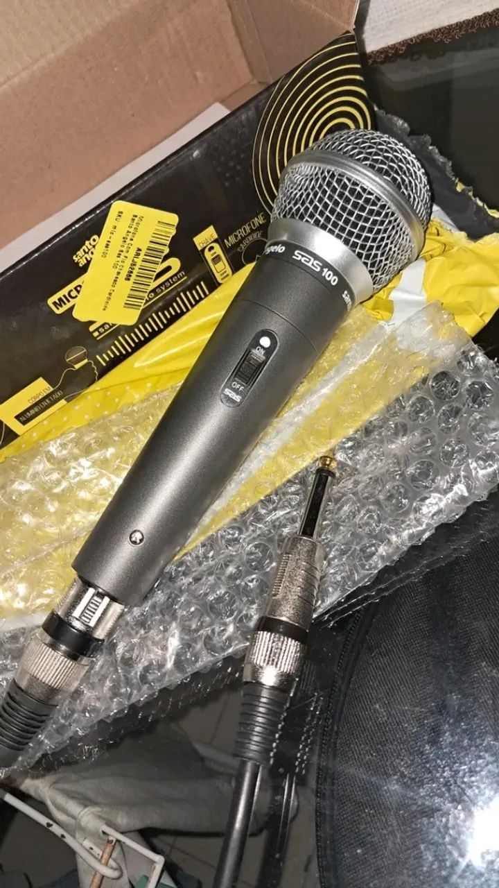 Microfone Com Fio Chaveado Cardioide Santo Angelo Sas 100 - Foto 2