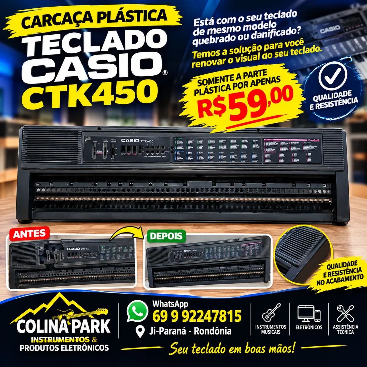 Carcaça Teclado Casio CTK 450