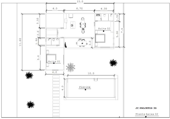 Planta baixa 3D Residencial e Comercial - Foto 6