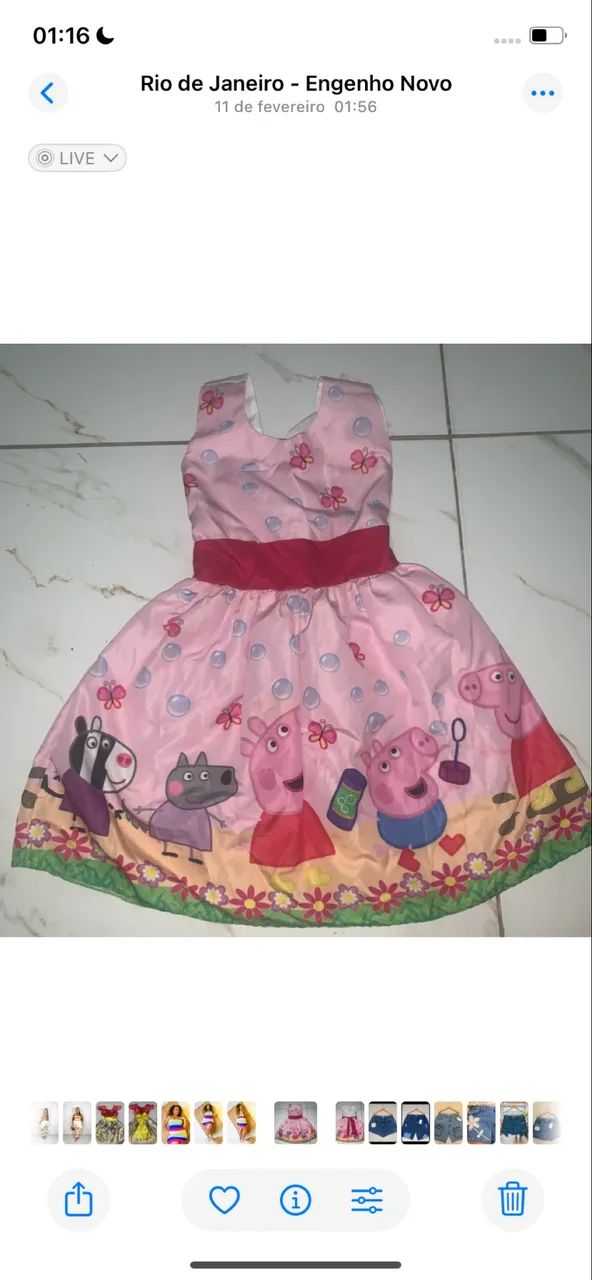 Vestido temática infantil 