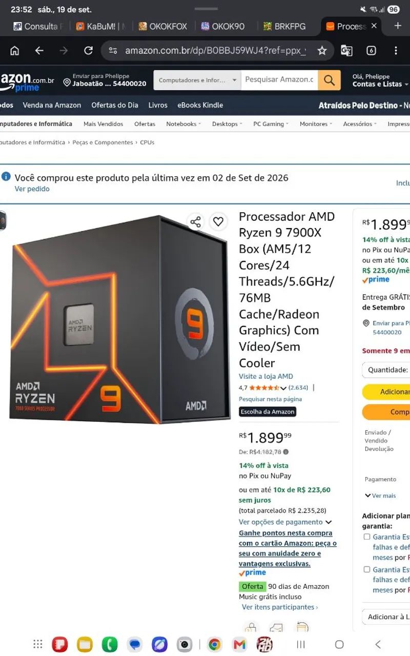 Processador Ryzen 9 7900x - Foto 3