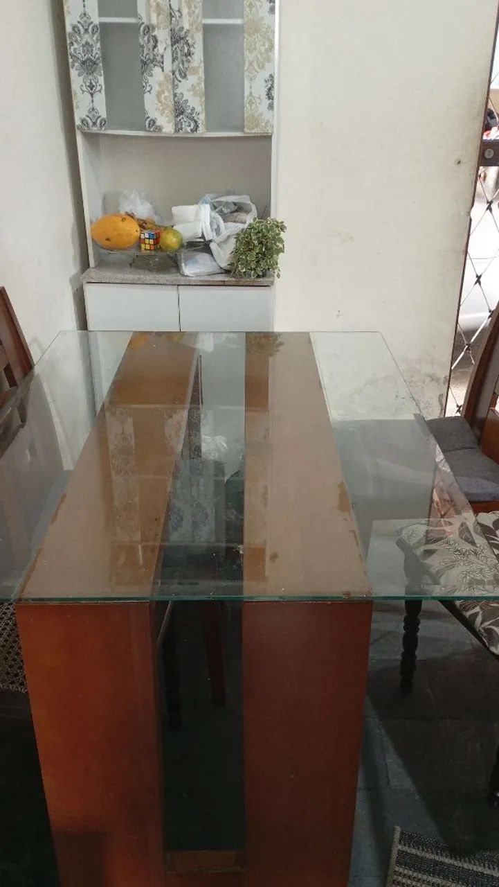 Mesa de copa com tampo de vidro65060623535490121