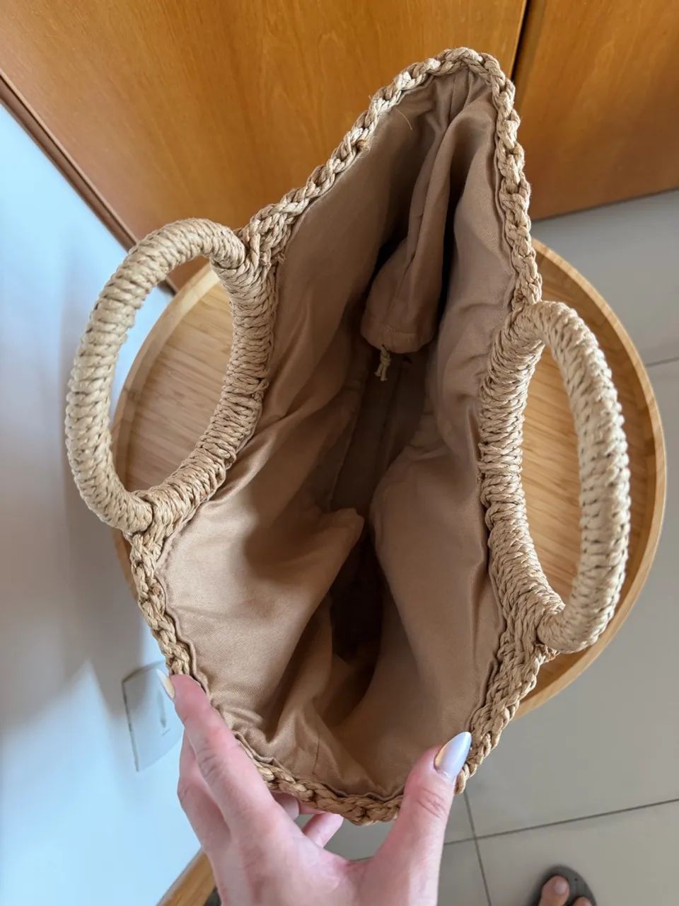 Bolsa de palha com forro  - Foto 2