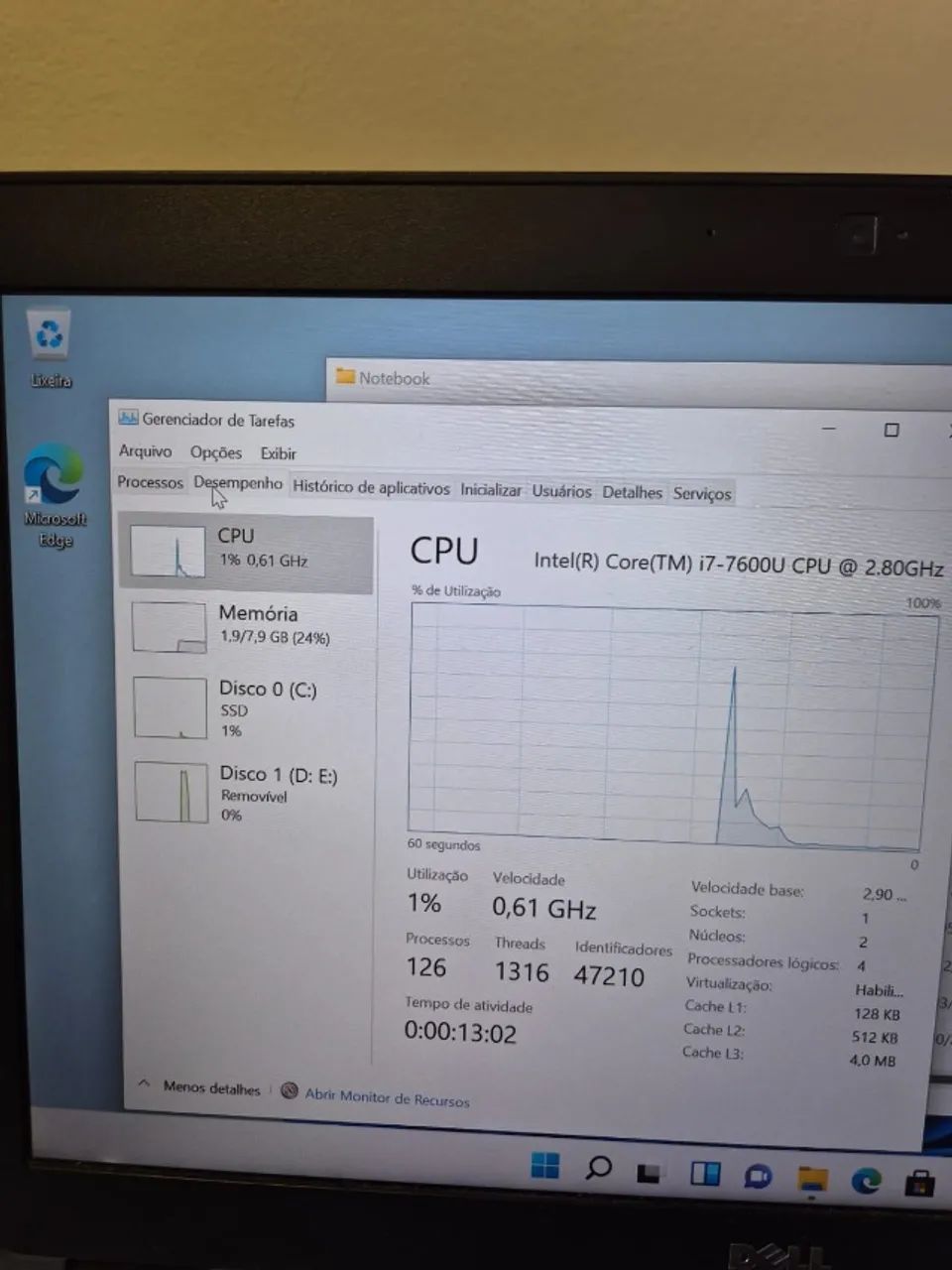 Vendo Notebook Dell Latitude 5480 em ótimo estado - Foto 3