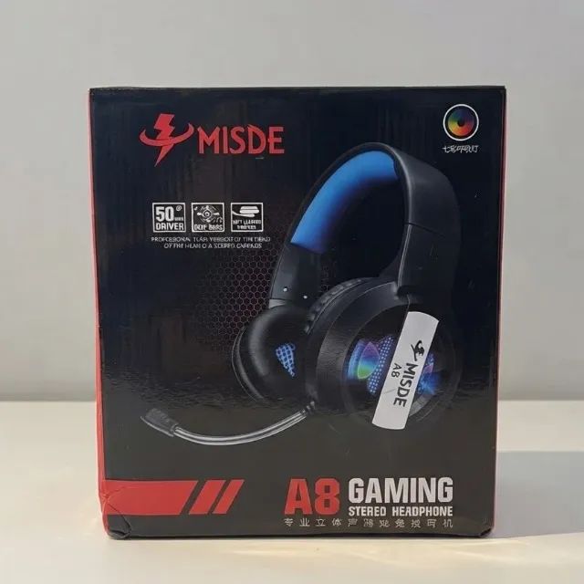 HEADSET GAMER RGB COM FIO E MICROFONE MISDE A8  - Foto 3