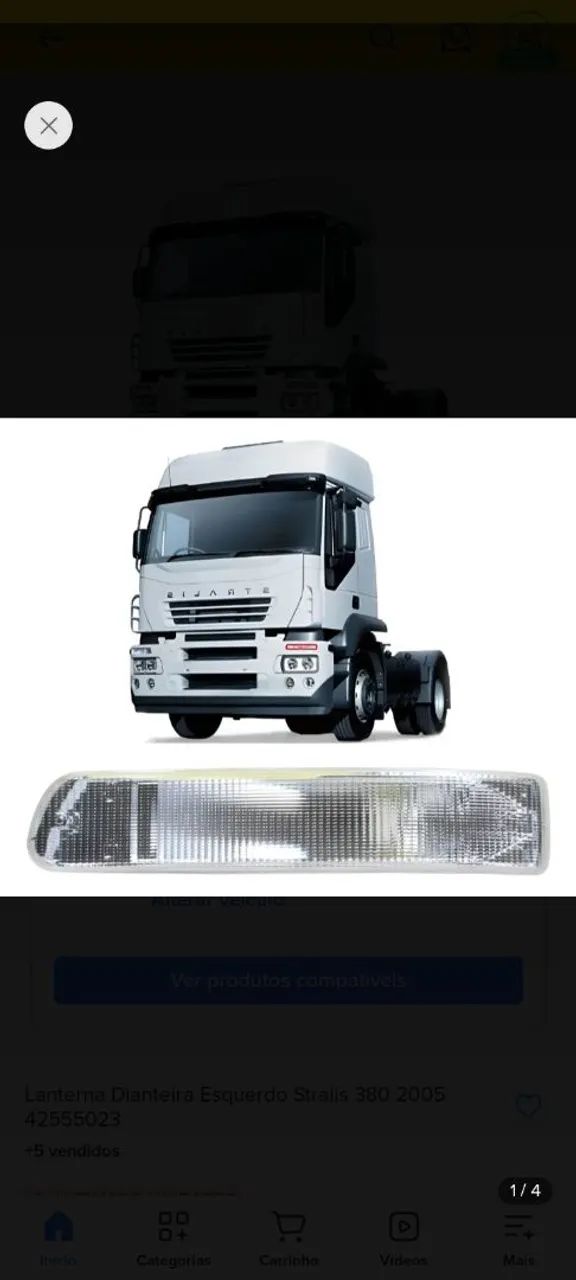 Lanterna frontal pisca lado esquerdo Iveco Strallis 