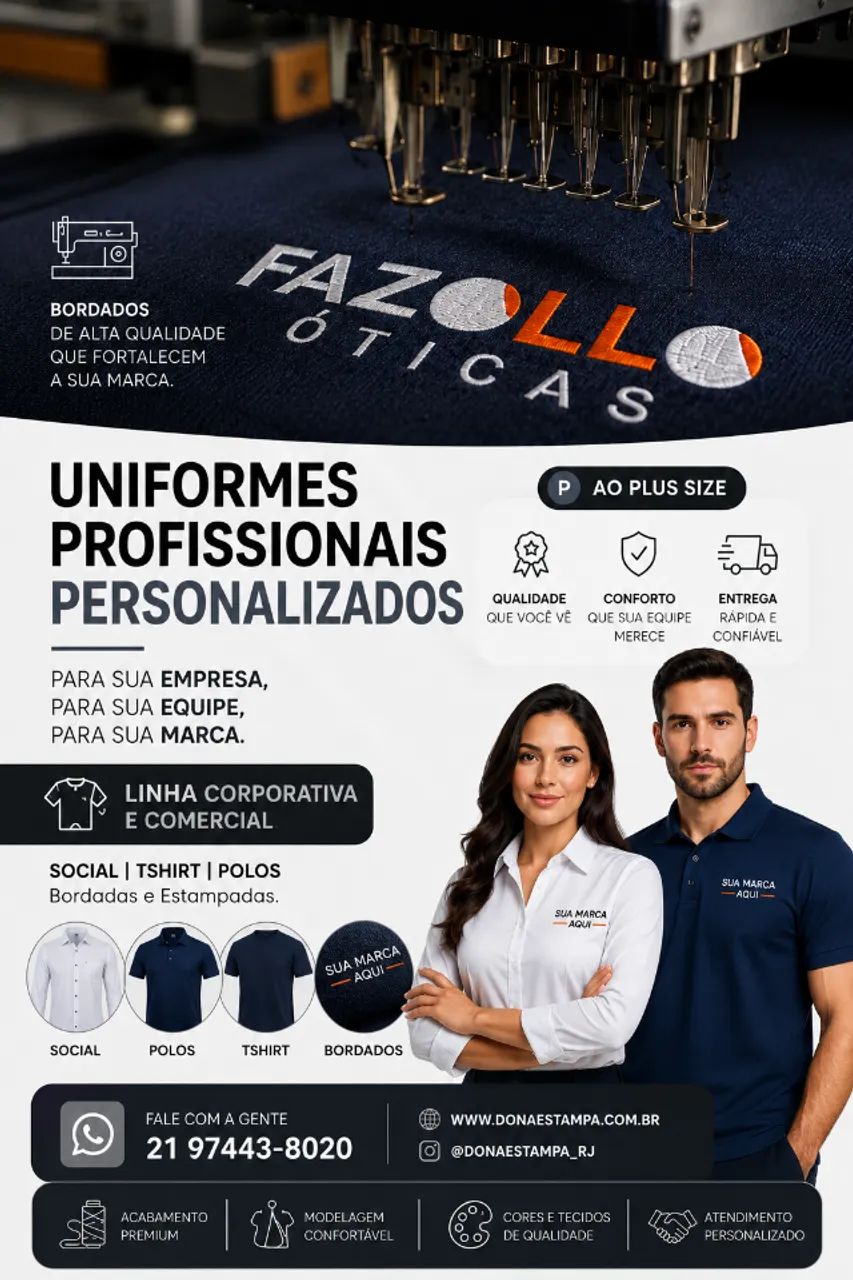 Uniformes Profissionais Personalizados com Bordados e Estampas