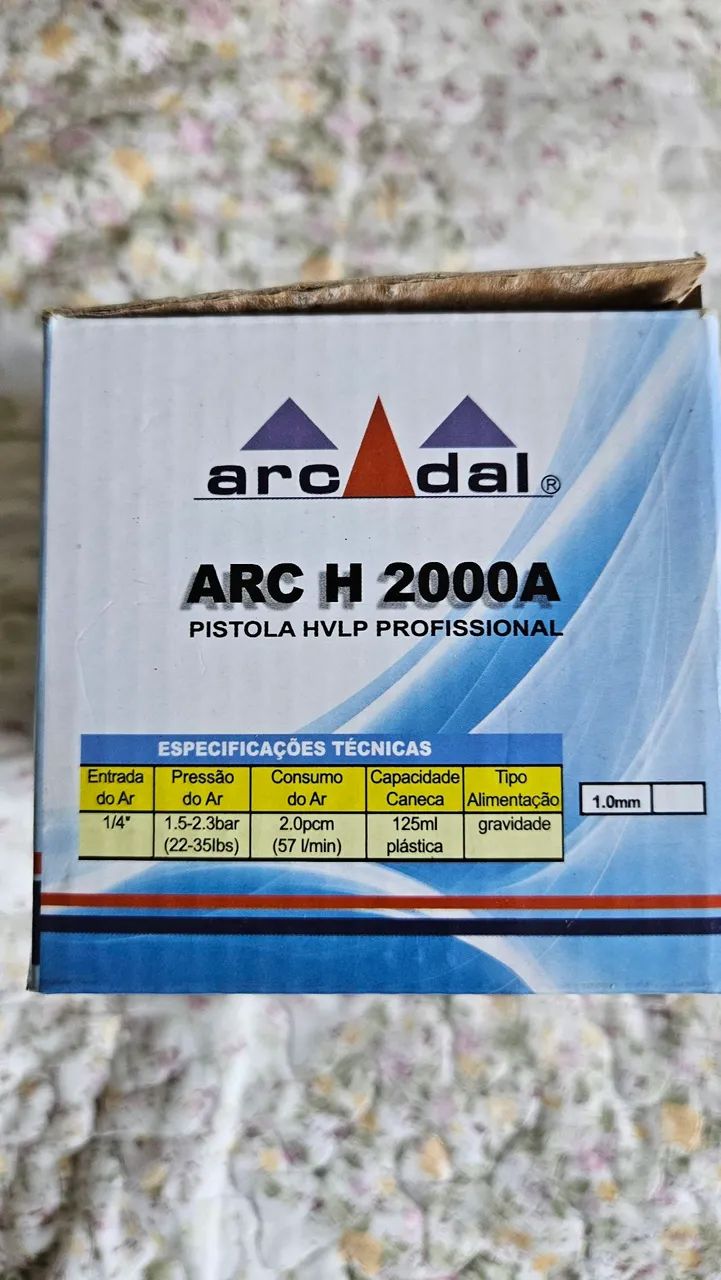 Pistola de pintura ar direto tipo gravidade com bico de 1,0 mm - ARC-H-2000AD - Foto 5