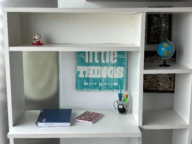 Mesa de estudo com estante Tok&Stok - madeira, ótima conservação - Foto 4